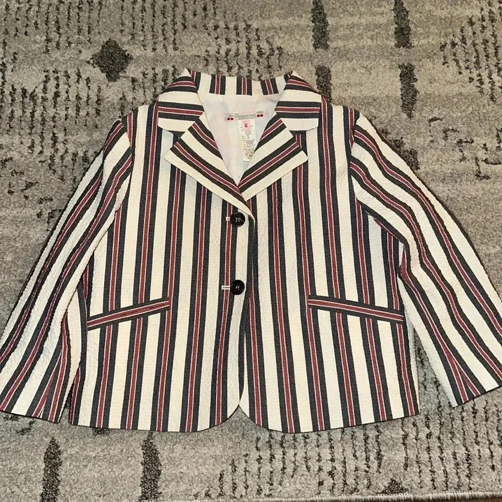 Bonpoint Little Girl Seersucker Jacket size 6 EUC